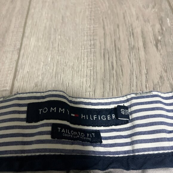 Tommy Hilfiger Mens Tailored Fit Chino Pants Gray 40x30 - Picture 3 of 9